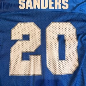 Barry Sanders Detroit Lions jersey youth S/M Starter blue Vintage